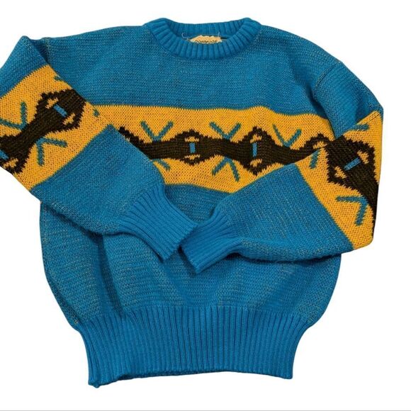70s vintage Donmoor kids made‎ in Italy knit abstract sweater size 10/12